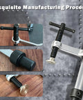 Close-up of Heavy Duty 3.2 Inch Throat Depth Welding Clamps With Solid Chromium Vanadium Steel Grip manufacturing details.