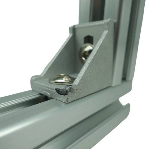 30mm By 30mm Smooth Lite T Slot Aluminum Extrusion 400mm Length Built For DIY Frames Super Durable Anodized Aluminum Profile With Lightweight Strength And Corrosion Resistance For Your Next Build, corner bracket close-up