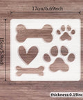 6.69 By 5.9 Inch Acrylic Dog Paw Print And Bone Router Templates For Woodworking DIY Friendly Laser Cut Inlay Templates Clear Decorative Jig