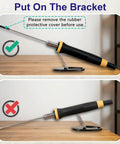 Hot Wire Foam Cutter Kit With 3-1 Electric Styrofoam Cutter in a bracket with marked usage instructions.