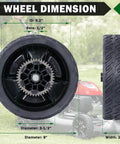 4 Pack 8 Inch Lawn Mower Wheel Kit For Honda HRN216 Front And Rear Replacements Includes Two 8x2 Inch Front Wheels And Two 8x2 Inch Rear Wheels Bore 1/2 Inch Fits 42710-VR8-N00ZA And 44710-VR8-N00ZA Rugged Heavy Duty Plastic with wheel dimensions