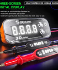 Detective 3.0 3D Meter Multimeter With 3D Triple Display for mobile phone and PCB diagnostics, gold-plated needle tips shown.