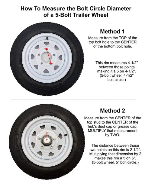 Beefy Five Bolt On Four And A Half Inch Hub Assembly With Flanged Tapered Spindle From One And Three Eighths Inches To One And One Sixteenths Inches And Bearings Included For Heavy Duty Trailer And Vehicle Hub Performance, 5-bolt wheel diagram