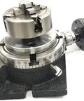 4 Inch Rotary Table With 70mm Four Jaw Independent Chuck Back Plate And Fixings Heavy Duty Milling Tool Set for precision machining.