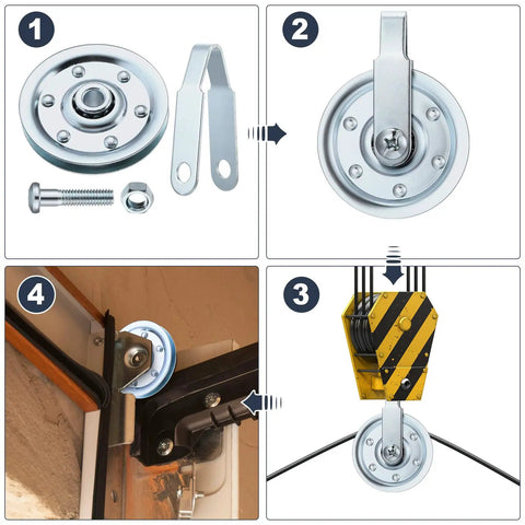 8 Piece Beefed Up Garage Door Pulley Kit 3 Inch 200Lb With Clevis Forks Bolts And Nuts Includes 4 Fixed And 4 Sliding Pulleys