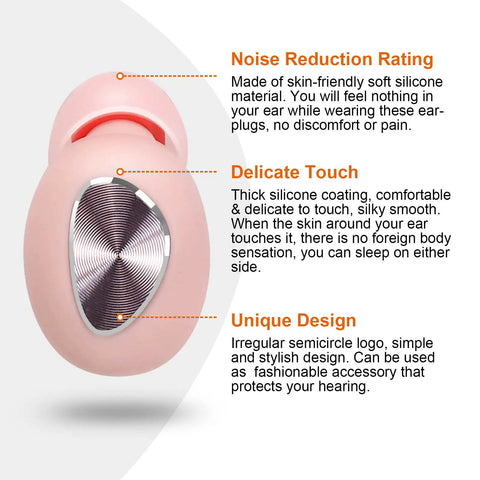 Reusable Ear Plugs For Sleeping And Noise Reduction With 8 Tip Sizes XS X S M L Pink Silicone Earplugs For Snoring, Travel