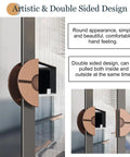 Double Sided Sliding Door Handle Round Solid Metal Push Pull Knob For Home Garage Wine Cellar Closet Red Bronze Finish