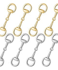 Gold Blingy Double D Ring Snaffle Bit Buckles Set For Necklaces And Bracelets, Foldable Metal Clasp Hardware in gold and silver