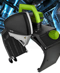 Professional Grade Heavy Duty Electric Pipe Cutter With Automatic Tube Cutting Machine And 5 Adjustable Speed Settings For Slick Plumbing And Metal Fabrication Up To 400Mm side view showing cutting head and handle.