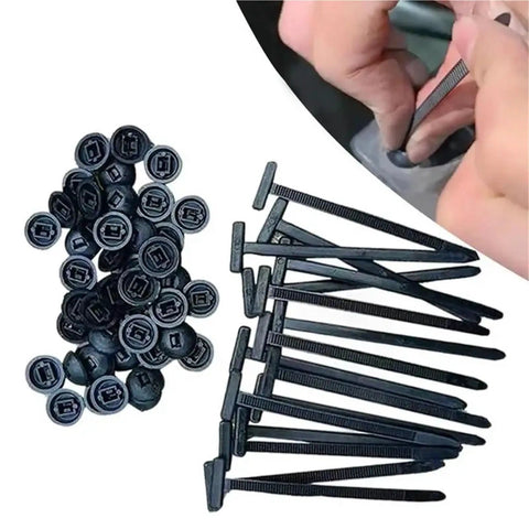 1000 Pcs Nylon Cable Zip Ties Kit With Self Locking Universal Buckle For Auto Repair And Home DIY, shown in plastic material close-up.