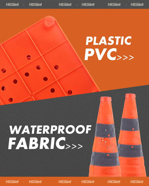 4 Pack Collapsible Traffic Safety Cones 28 Inch Orange Pop Up With Reflective Collar For Road Driving Practice And Parking Lot Use Quick Setup High Visibility Durable Foldable Safety Markers