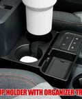 Ford Maverick Center Console Organizer Kit With Dual Cup Holders showing cup and organizer compartment