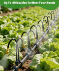 66Ft Drip Irrigation System With 40 Nozzles For Lawn And Raised Bed Automatic Garden Watering Kit in use