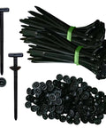 Heavy Duty Nylon Universal Cable Tie Buckles with Pin and Button Lock for Car Repairs, 100 Pack Zip Ties, black color
