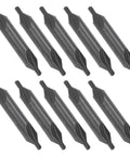 HSS Centering Drill Bit 3mm Set for Bench Milling Machine and Lathe, Shiny high speed steel bits in a 10-pack, ideal for precision drilling.