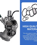 Honda Acura Oil Filter Housing Gasket Kit 3 Piece Set For Head Gasket And Filter Adapter Gaskets 15825-P8A-A01 36172-P8A-A01 91319-PR3-000 Compatible With Accord Odyssey Pilot MDX RDX RL Black showing valve washer material.