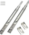 Soft Close Drawer Slides 22 Inch 10 Pairs Full Extension Ball Bearing Side Mount For Face Frame Cabinets with brackets and screws