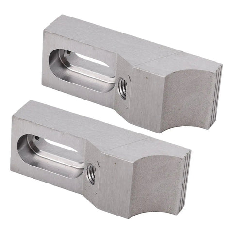 Low profile side clamp vises made from S136H mold steel, compact 68mm design for CNC milling stability.