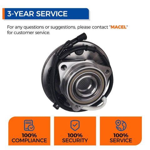 Front Wheel Hub Bearing Assembly For Ford F150 1997 2000 4WD With 4 Wheel ABS 5 Lug 515010 Replacement Durable Front Hub Unit