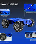 XiaoR Geek robot chassis with blue metal body, 97mm Mecanum wheels, encoder motor