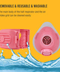 Pro Grade Reusable Half Face Respirator Mask With Six Filters For Painting Cleaning And Sanding Food Grade Silicone Dust Mask Pink Includes Filter Cotton Pads Compatible With Activated Carbon Cartridges