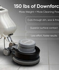 Heavy Duty Weighted Floor Buffer Polisher 1500W 154 RPM For Commercial Scrubbing With 150 Pounds Downforce and 3.5 Gallon Tank
