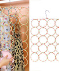 Foldable Paper Rattan Scarf Hanger Featuring 20 Rings And Sturdy Steel Hook Hangs From Door Or Closet Rod For Ties Belts And Towels Easy Setup For Your Drip And Sweet Space Saving Closet Vibe Upgrade with scarves attached