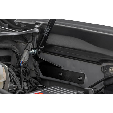 Toyota Tacoma Hood Lift Kit With Hydraulic Hood Assist Hands Free Lift No Prop Rod Easy Bolt On Hood Struts Pair For 2016 Through 2023 Models Gas Charged For Quick Engine Access And Safer Faster Hood Opens installed in vehicle engine bay