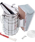 Sturdy Stainless Bee Hive Smoker Kit With Heat Shield Pro Beekeeping Gear With Two Hive Tools for safe hive work