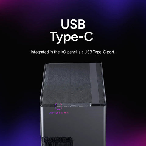 NR200P V3 Mini ITX Case front view with USB Type-C port on I/O panel.