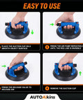 Step-by-step instructions for using Heavy Duty 8 Inch Vacuum Suction Cups For Glass And Tile, 2 Pack Industrial Lifting Tool.