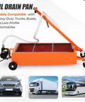 Heavy Duty Low Profile Oil Drain Pan Cart 15 Gallon Capacity with 180 Watt Electric Pump and 8 Foot Hose