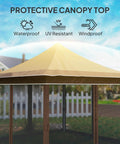 12 X 12 Ft Pop Up Canopy Tent With Mesh Netting UPF50 Instant Sun Shelter Height Adjustable Easy Setup Carry Bag Included Bugproof Garden Patio Event Shelter Beige