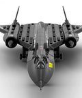Front view of SR-71 Blackbird Reconnaissance Aircraft Building Block Set for Kids and Adults, Military Brick Model, 183 pieces