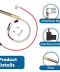 21 Inch Thermopile For Water Heater 100112328 Replacement Sensor Easy Install With 750 Millivolt Thermocouple Compatibility For Reliance Whirlpool AO Smith Kenmore American Water Heater Replace Models 6911197 9007872005 100094024 visible with interface details.