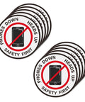 Heads Up Safety Floor Decals 12 Inch Vinyl Self Adhesive Waterproof Sign For Office And Warehouse 10 Pack High Visibility Yellow Warning Stickers For Foot Traffic And Equipment Safety, no phones
