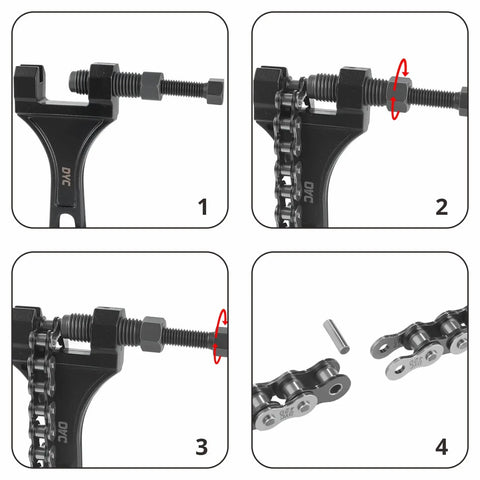 Chain Breaker Tool For 420 To 530 Roller Chains With Separate Pin Design No Fuss Quick Swap Includes 2 Replaceable Cutting Pins