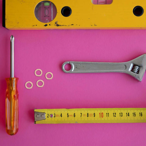 Rad 40 Pc Copper Gasket Washer Kit Fits Brake Lines Oil Drain Plugs Hydraulics Banjo Bolts Industrial Pros Wanting Tight Tolerances No Leaks Ride Keep Rig Running Smooth Handling Daily Jobs Done Right Now copper washers with screwdriver, wrench, and tape measure
