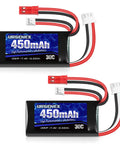 7.4V LiPo Battery 2S 30C 450mAh Rechargeable For Axial SCX24 And Most One Tenth Through One Twenty Fourth Scale RC Cars Drones