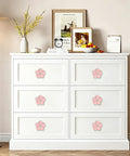 Top Shelf Pink Floral Cabinet Knobs And Drawer Pulls Set Of Four Damn Cute Petal Handles on white dresser with decorations.