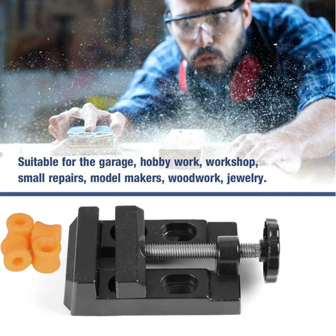Bench Vice Clamp For Small Parts, Flat Nose Parallel Table Vise For Jewelry Making And Watch Repair in use with craftsman