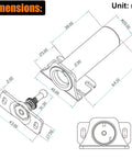 Technical drawing of 12V Electric Cabinet Lock With Fail-Safe Release, 110 Lb Holding Force, dimensions labeled in millimeters