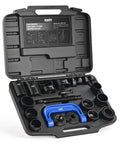 Heavy Duty Workhorse Twenty Three Piece Ball Joint Press Kit With Sure Grip Sockets And Adapters, displayed in a tool case.