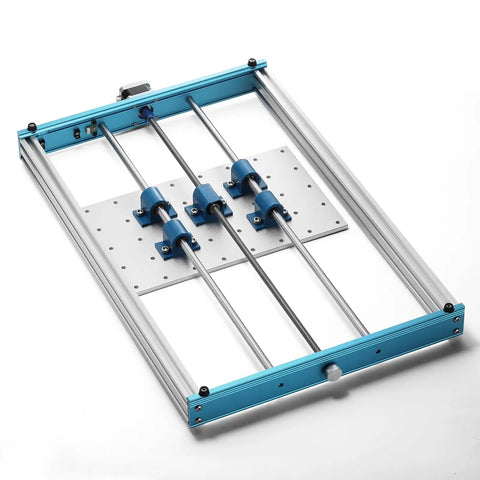 Y Axis Extension Kit for 3018 PROVer V2 CNC Router Adds Eight Point Six Inches To Range, shown in metal components layout.