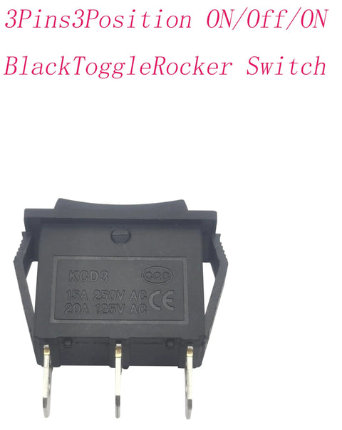 Three Pin Three Position On Off On Rocker Switch Black For Car Boat Auto Home Electronics Hella Durable Heavy Duty Easy Install Anti Corrosion And Acid Resistant With Silver Terminals For Long Lasting Performance, black 3-pin rocker switch