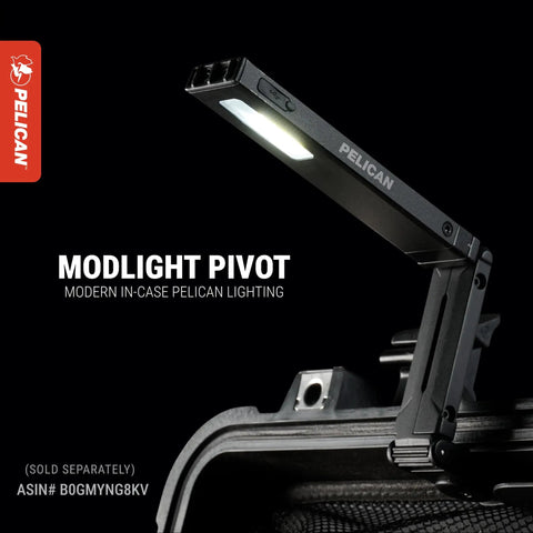 1650 Hard Case With Customizable Pick N Pluck Foam showing Pelican Modlight Pivot attachment