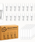 Clear Wire Wall Hooks With Removable Adhesive Strips No Damage Hacks For Ultimate Organization Holds Up To 2 Pounds Each set of 30 hooks.