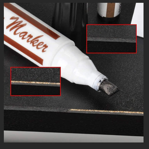 Close-up of marker from 17 Piece Quick Fix Furniture Repair Kit With 8 Touch Up Markers And 8 Wax Sticks Plus Sharpener for scratches