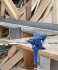 Heavy Duty Table Vise With Swivel Base For Woodworking And Metalworking, Dual Purpose Bench Clamp in workshop setting