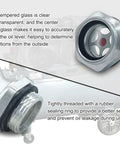 5 Pack Aluminum Oil Sight Glass Kit With One Quarter Inch, One Half Inch, Three Quarter Inch, One Inch Male Threads on hydraulic tank